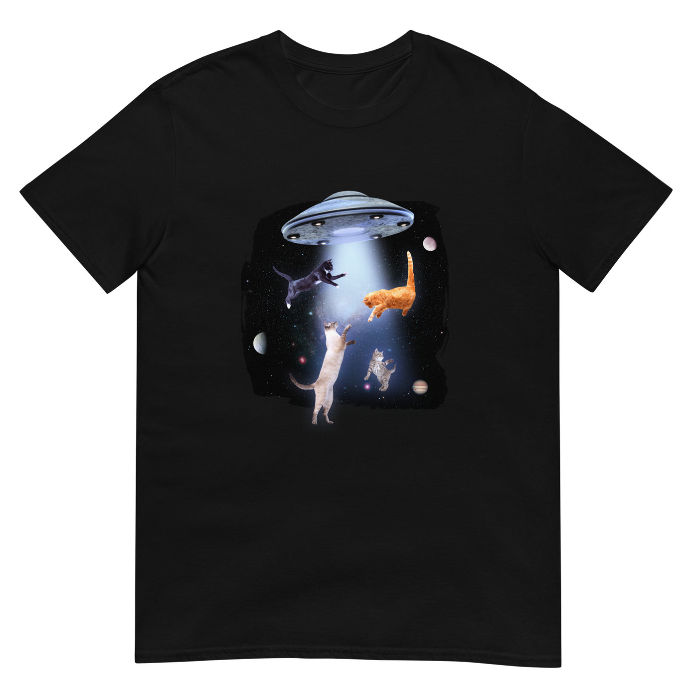 Katzen und UFO im Weltraum - Herren T-Shirt Other_Niches xxx yyy zzz Black