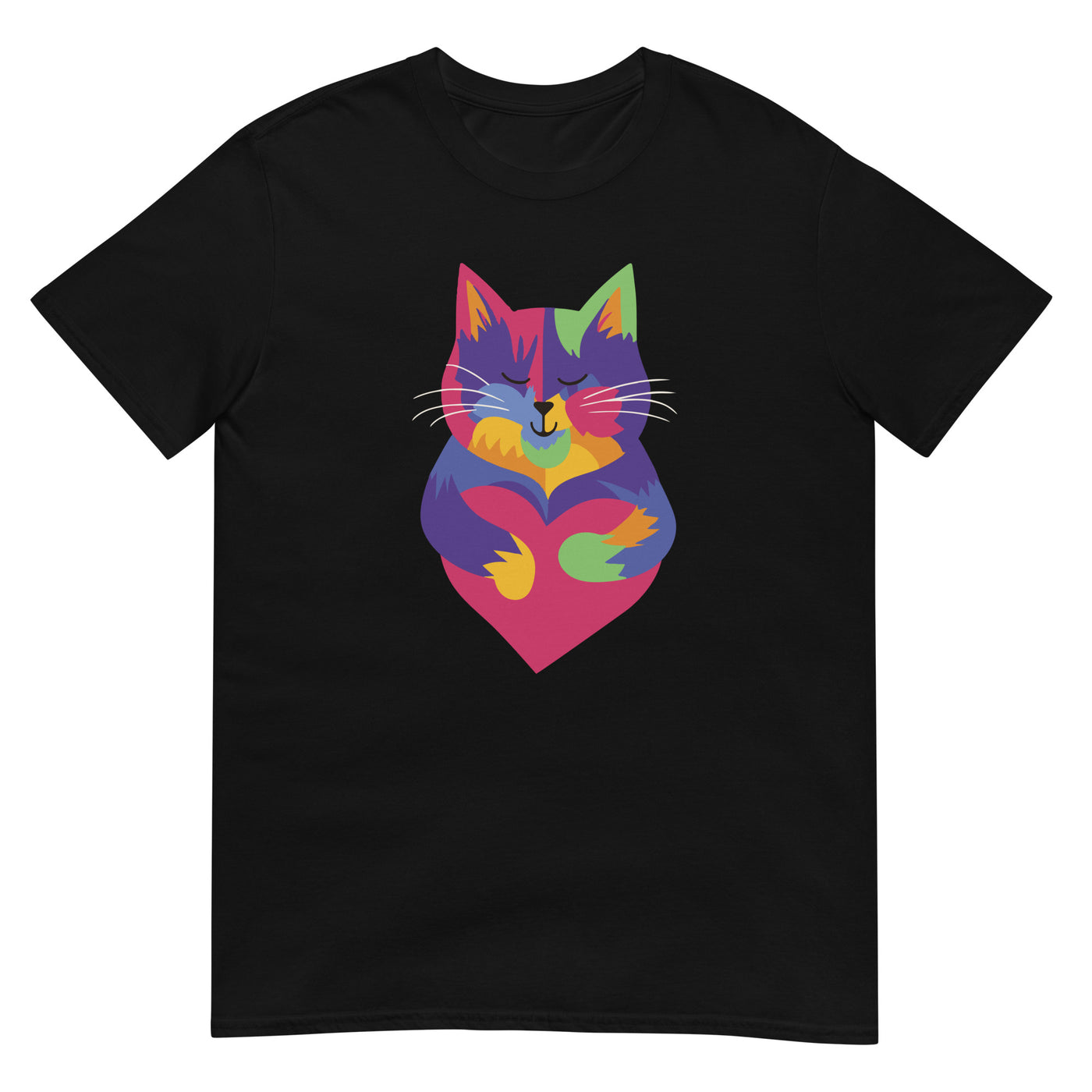 Bunter Katze mit Herzmuster - Herren T-Shirt Other_Niches xxx yyy zzz Black