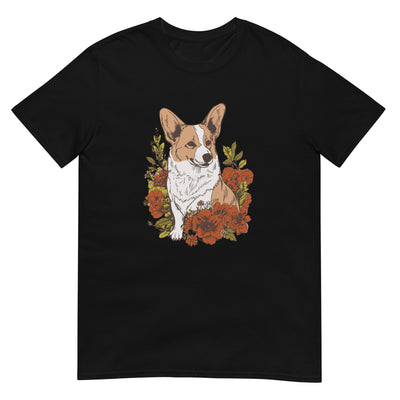 Corgi Hund und Blumen - Herren T-Shirt Other_Niches xxx yyy zzz Black