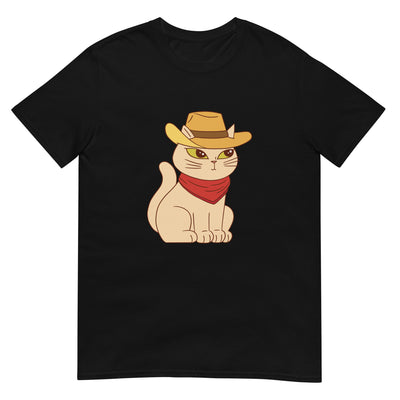 Cowboy-Katze mit Hut und Bandana - Herren T-Shirt Other_Niches xxx yyy zzz Black