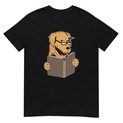 Hund liest Buch und studiert mit Brille - Intelligent - Herren T-Shirt Other_Niches xxx yyy zzz Black