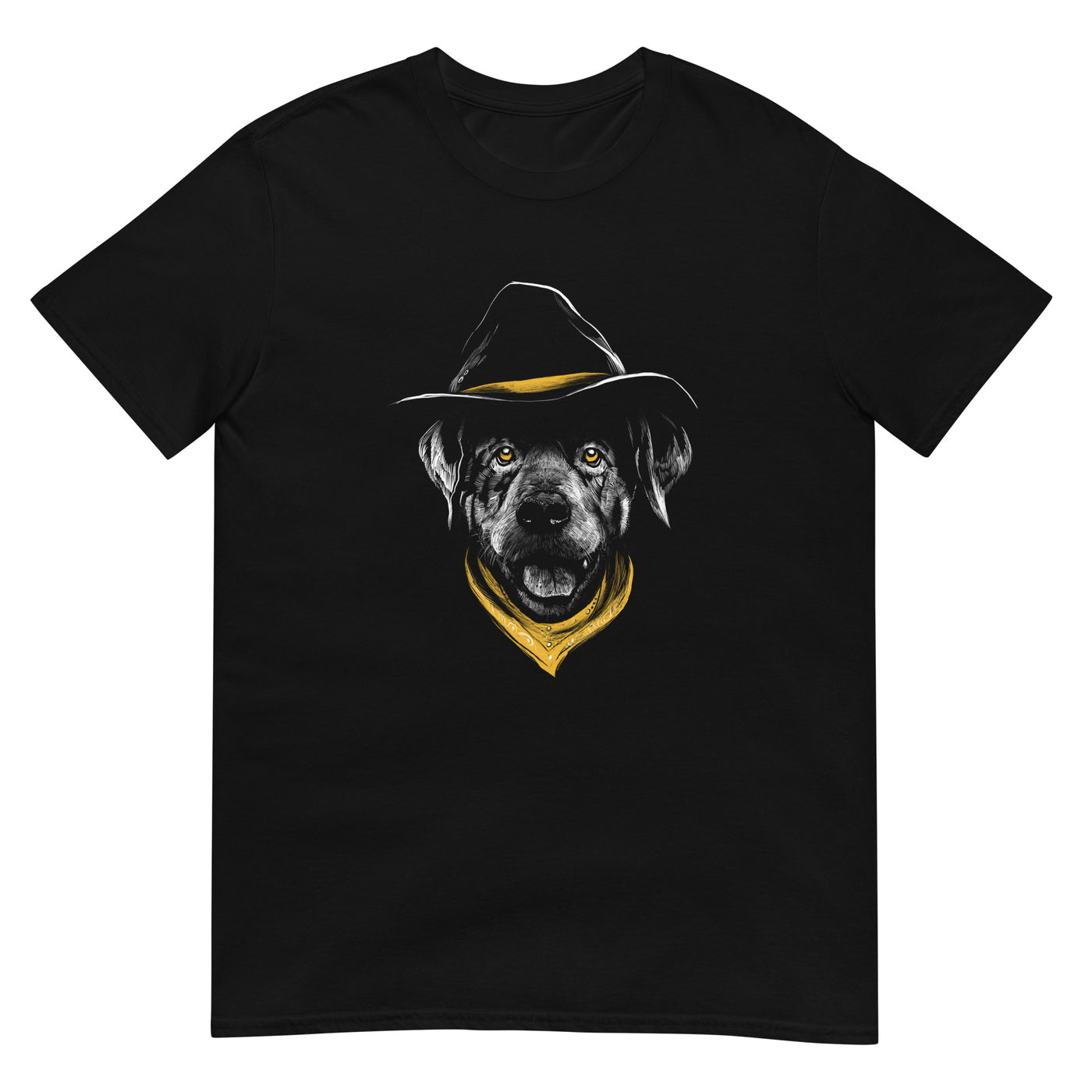 Hund mit Cowboyhut - Monochromes Porträtgesicht - Herren T-Shirt Other_Niches xxx yyy zzz Black