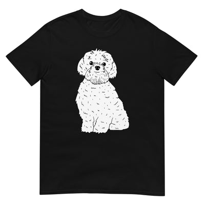 Flauschiger Bolonka Zwetna Hund in weißer Skizze - Herren T-Shirt Other_Niches xxx yyy zzz Black
