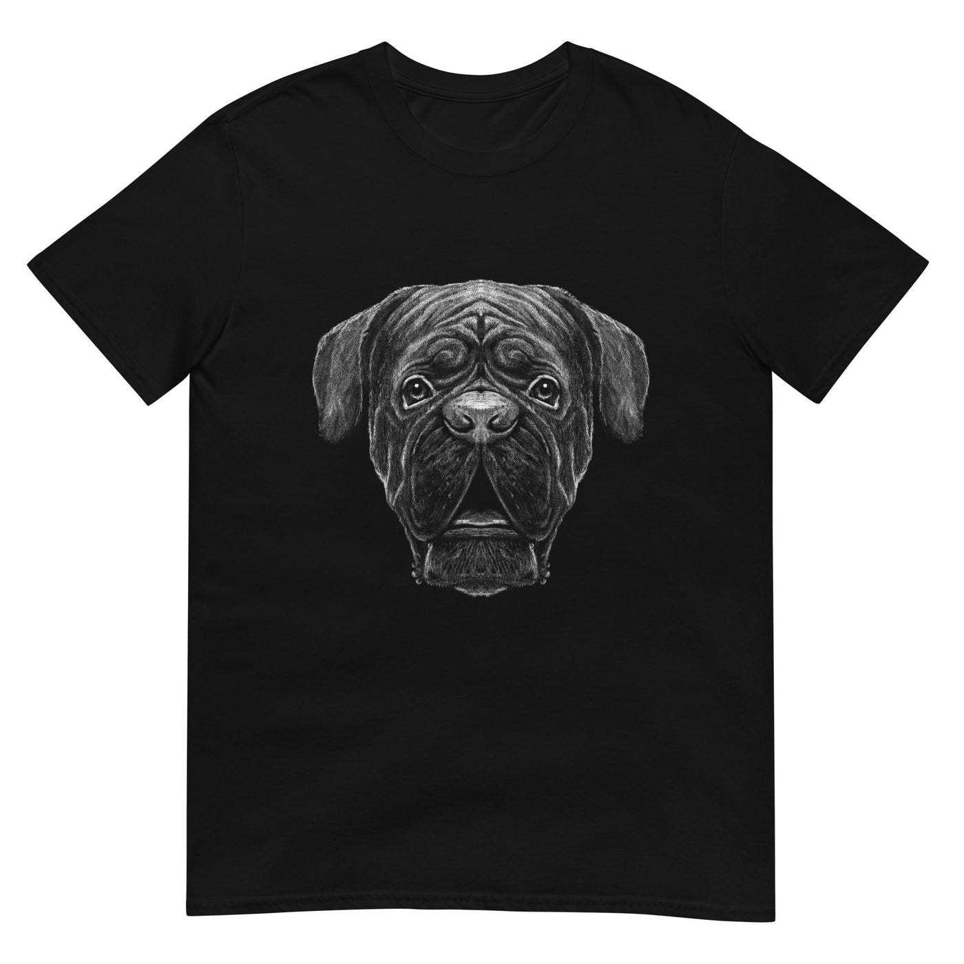 Gesicht eines französischen Mastiffs - Monochrome Fotografie - Herren T-Shirt Other_Niches xxx yyy zzz Black