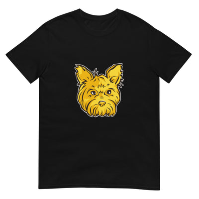 Goldener Yorkshire Terrier Kopfillustration - Porträtgesicht - Herren T-Shirt Other_Niches xxx yyy zzz Black
