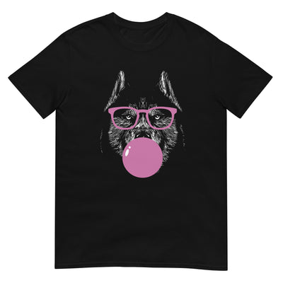 Husky mit pinker Brille und Kaugummiblase - Herren T-Shirt Other_Niches xxx yyy zzz Black