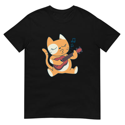 Orange Katze spielt Ukulele - Musik - Herren T-Shirt Other_Niches xxx yyy zzz Black