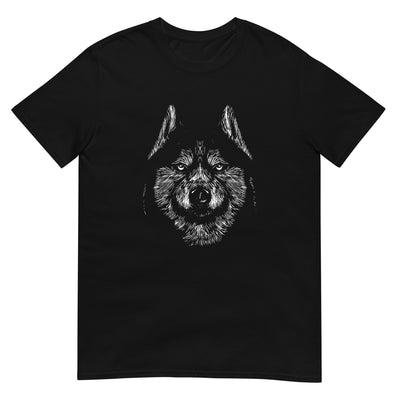 Sibirischer Husky Hundegesicht - Monochrome Fotografie Porträt - Herren T-Shirt Other_Niches xxx yyy zzz Black