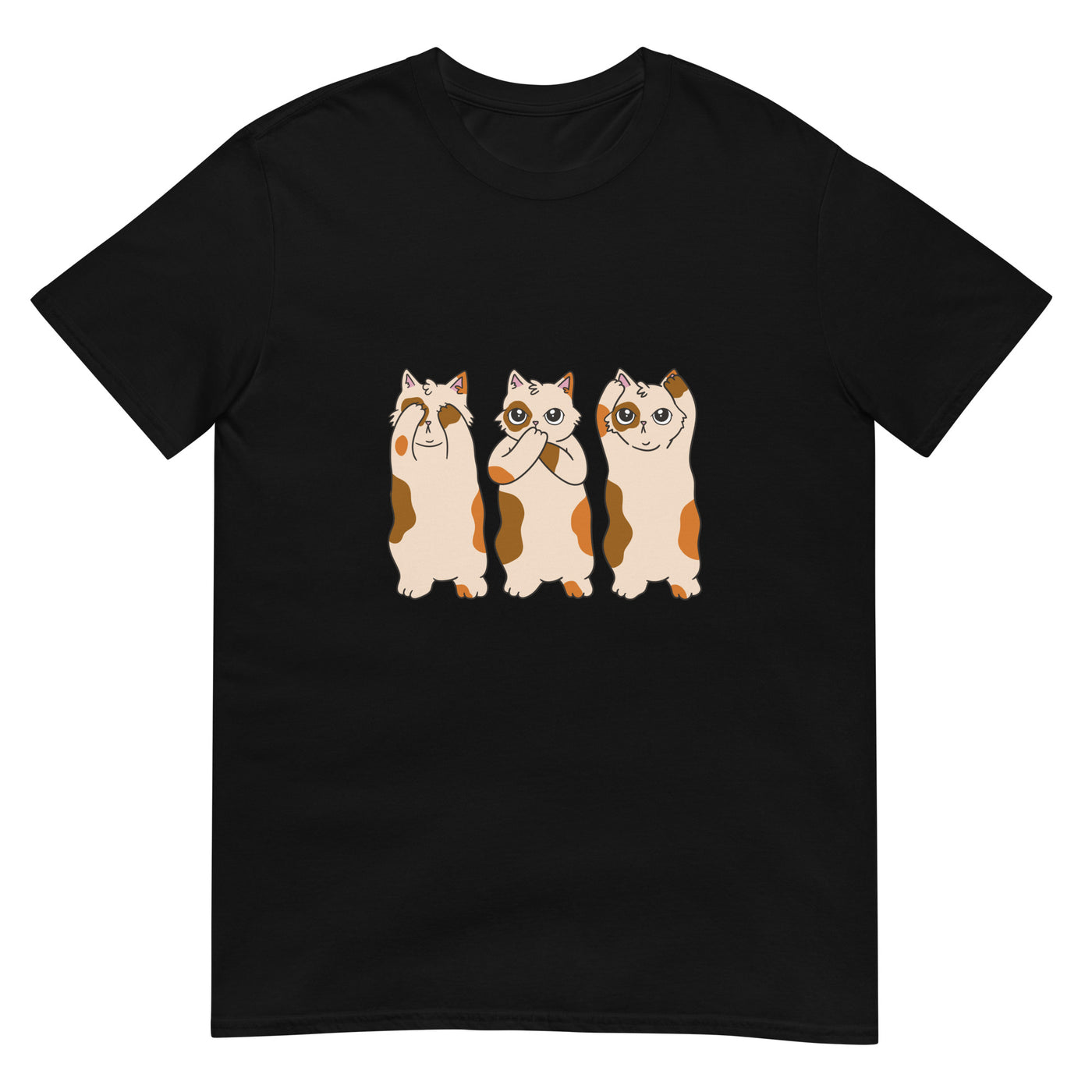 Drei Katzen bedecken Augen, Mund und Ohren - Herren T-Shirt Other_Niches xxx yyy zzz Black