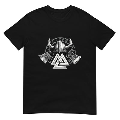 Valknut-Symbol der Wikinger und Helm mit Äxten - Monochrom - Herren T-Shirt Other_Niches xxx yyy zzz Black