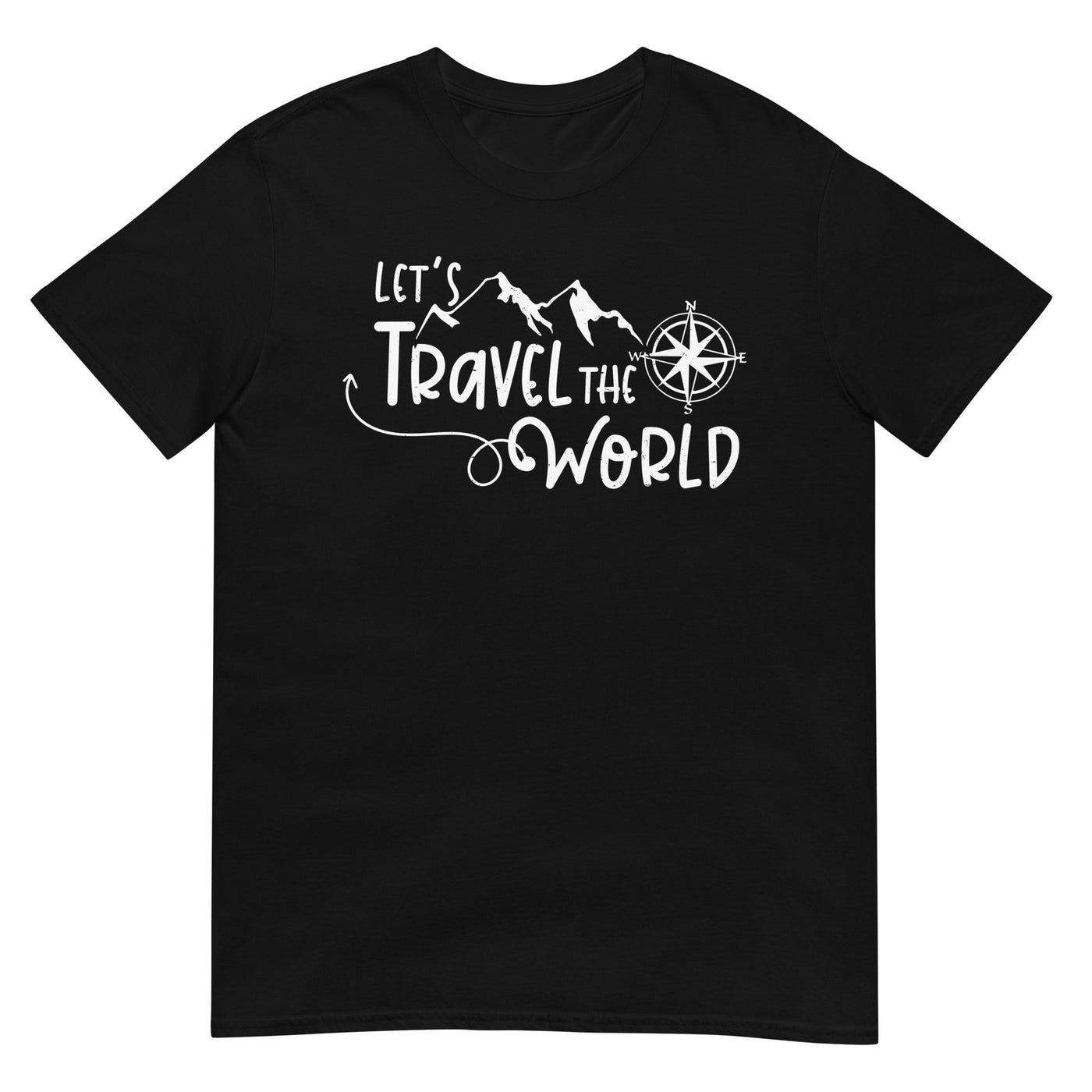 Lets travel the world - T-Shirt (Unisex) camping wandern xxx yyy zzz Black