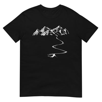 Berge - Kurve Linie - Skifahren - T-Shirt (Unisex) klettern ski xxx yyy zzz Black