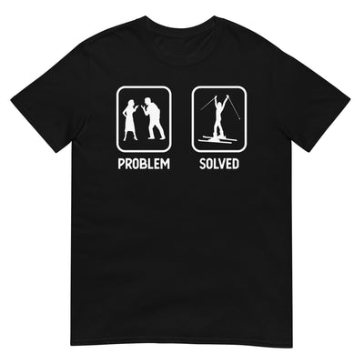 Problem Solved - Frau Skifahren - T-Shirt (Unisex) klettern ski xxx yyy zzz Black
