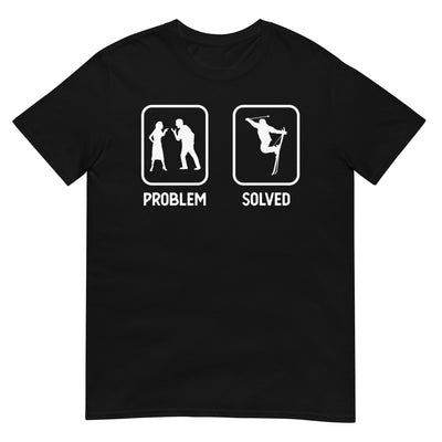 Problem Solved - Mann Skifahren - T-Shirt (Unisex) klettern ski xxx yyy zzz Black