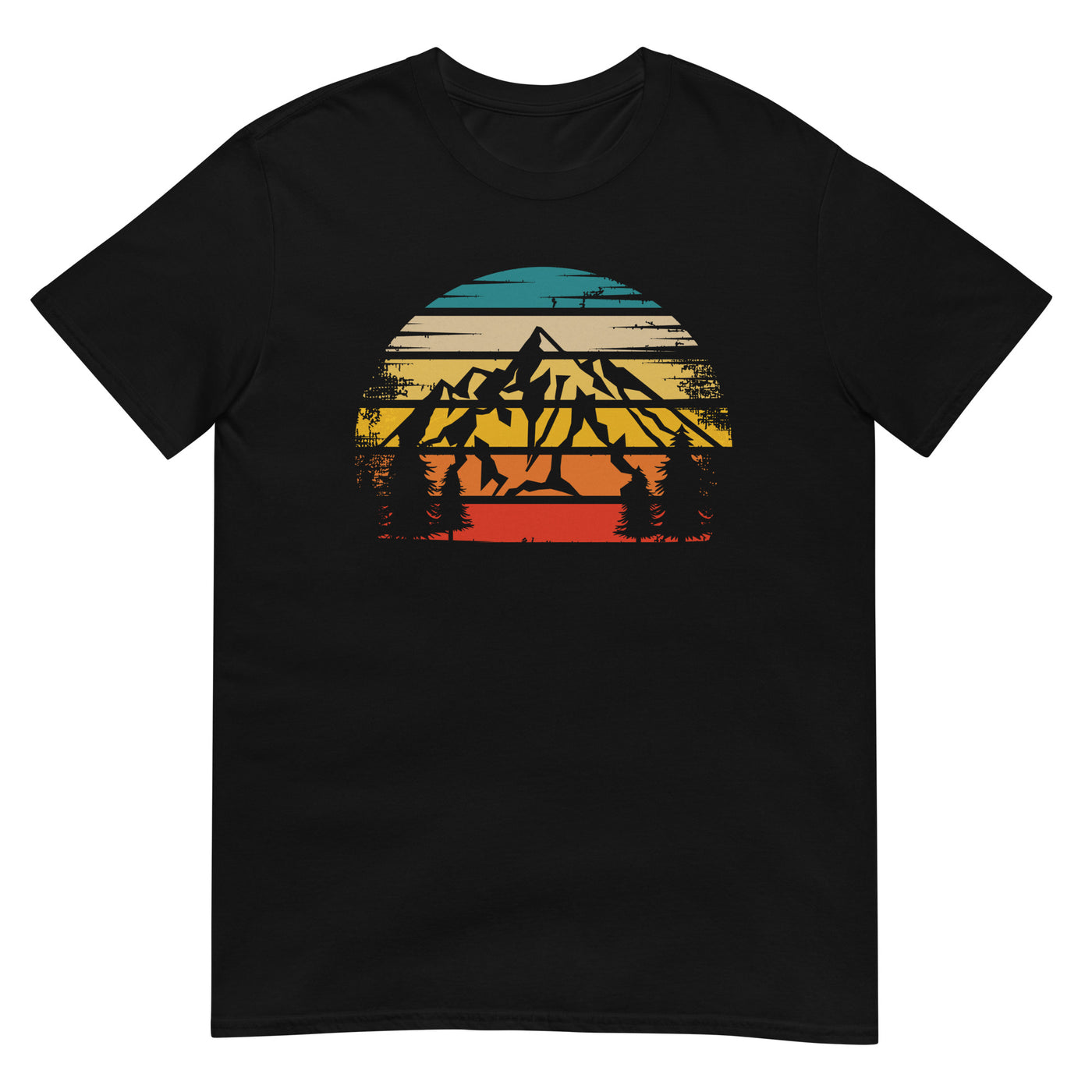 Retro Sonne und Berge - T-Shirt (Unisex) berge xxx yyy zzz Black
