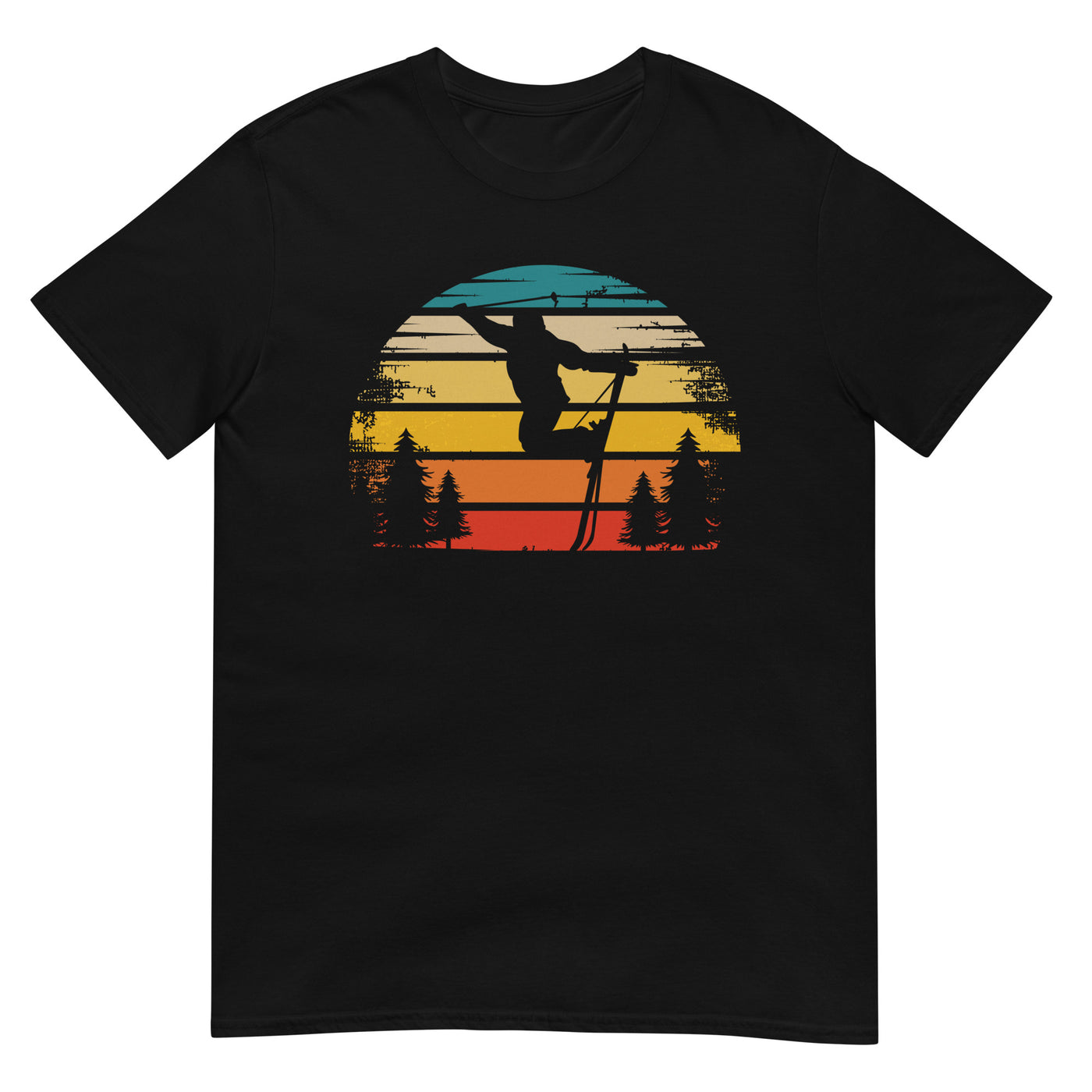 Retro Sonne und Skifahren - T-Shirt (Unisex) klettern ski xxx yyy zzz Black