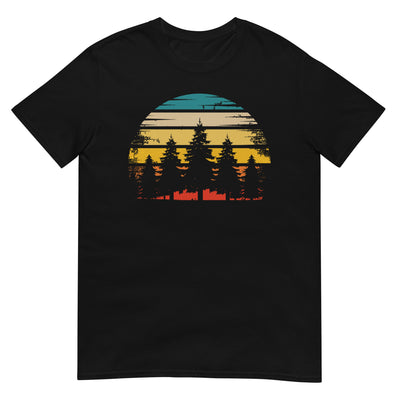 Retro Sonne und Bäume - T-Shirt (Unisex) camping xxx yyy zzz Black