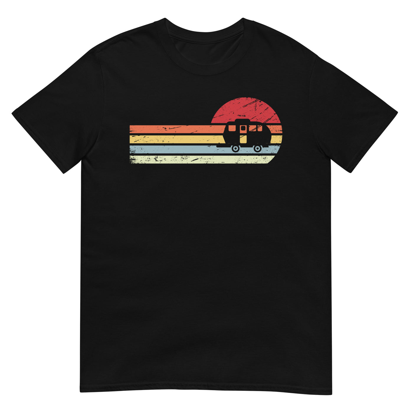 Sonne und Retro Linies - Camping Caravan - T-Shirt (Unisex) camping xxx yyy zzz Black