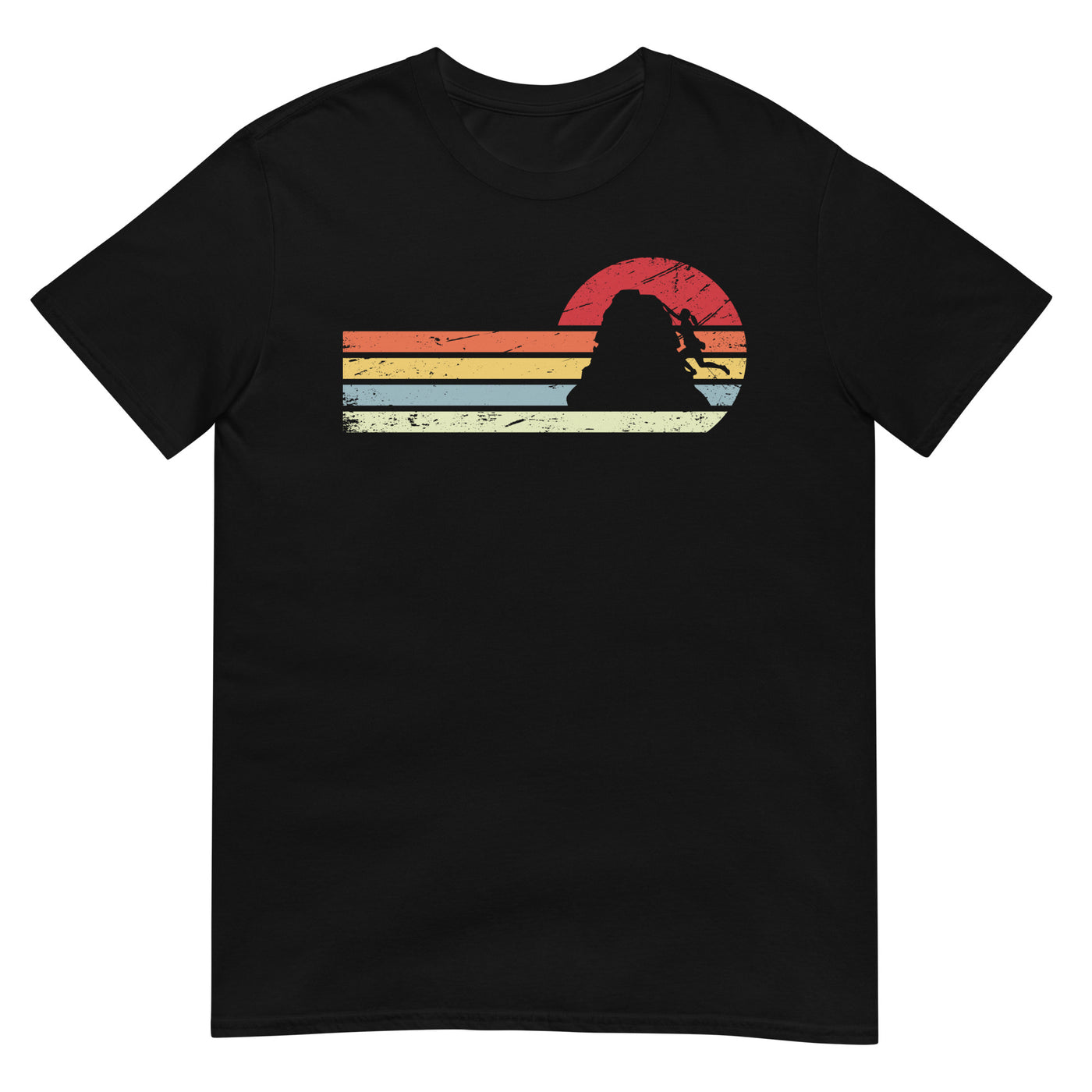 Sonne und Retro Linies - Frau Klettern - - Unisex Basic Softstyle T-Shirt | Gildan 64000 klettern xxx yyy zzz Black