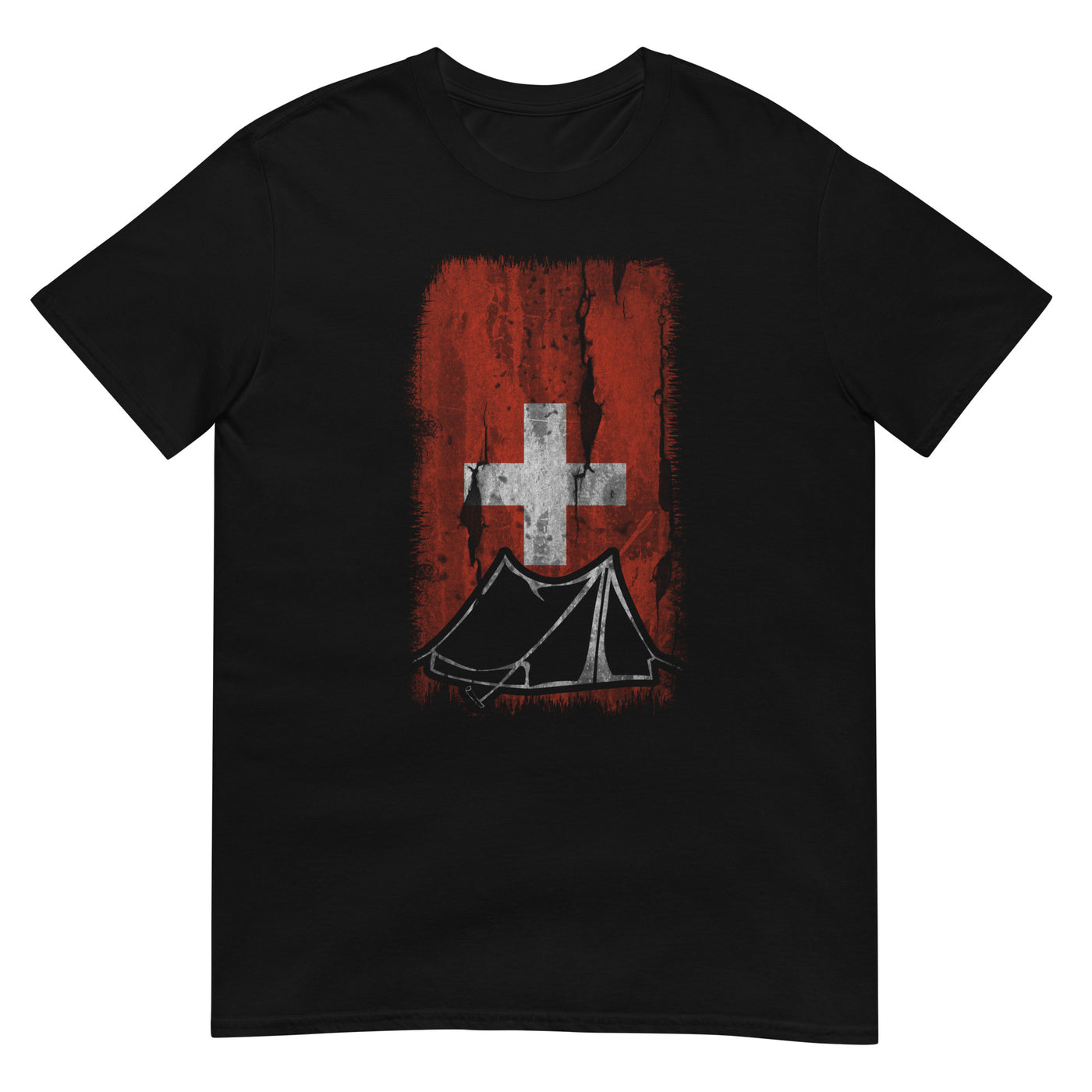 Schweizer Flagge 1 und Camping - T-Shirt (Unisex) camping xxx yyy zzz Black