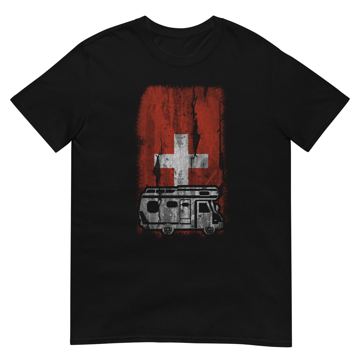 Schweizer Flagge und Camping - T-Shirt (Unisex) camping xxx yyy zzz Black