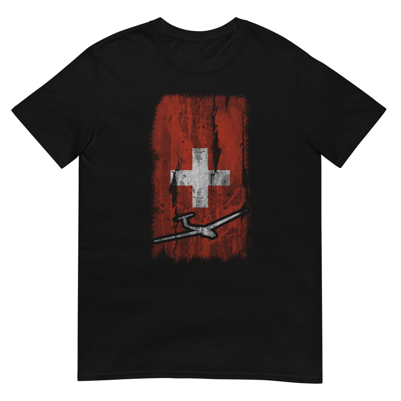 Schweizer Flagge und Segelflugzeug - T-Shirt (Unisex) berge xxx yyy zzz Black