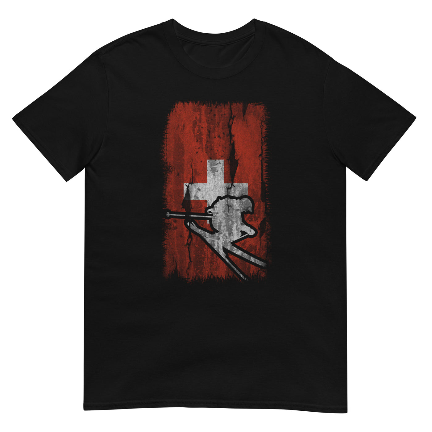 Schweizer Flagge und Skifahren - T-Shirt (Unisex) klettern ski xxx yyy zzz Black