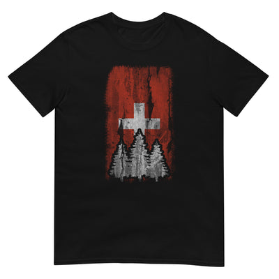 Schweizer Flagge und Baum - T-Shirt (Unisex) camping xxx yyy zzz Black