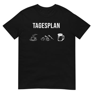 Tagesplan Kaffee, Berge und Bier - - T-Shirt (Unisex) berge wandern xxx yyy zzz Black