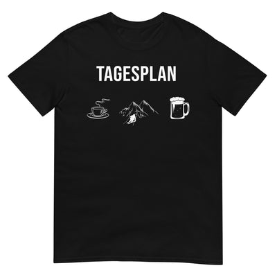 Tagesplan_Kaffee,_Ski_und_Bier_-_ - Unisex Basic Softstyle T-Shirt | Gildan 64000 klettern ski xxx yyy zzz Black