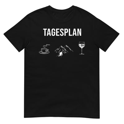 Tagesplan_Kaffee,_Ski_und_Wein_-_ - Unisex Basic Softstyle T-Shirt | Gildan 64000 klettern ski xxx yyy zzz Black