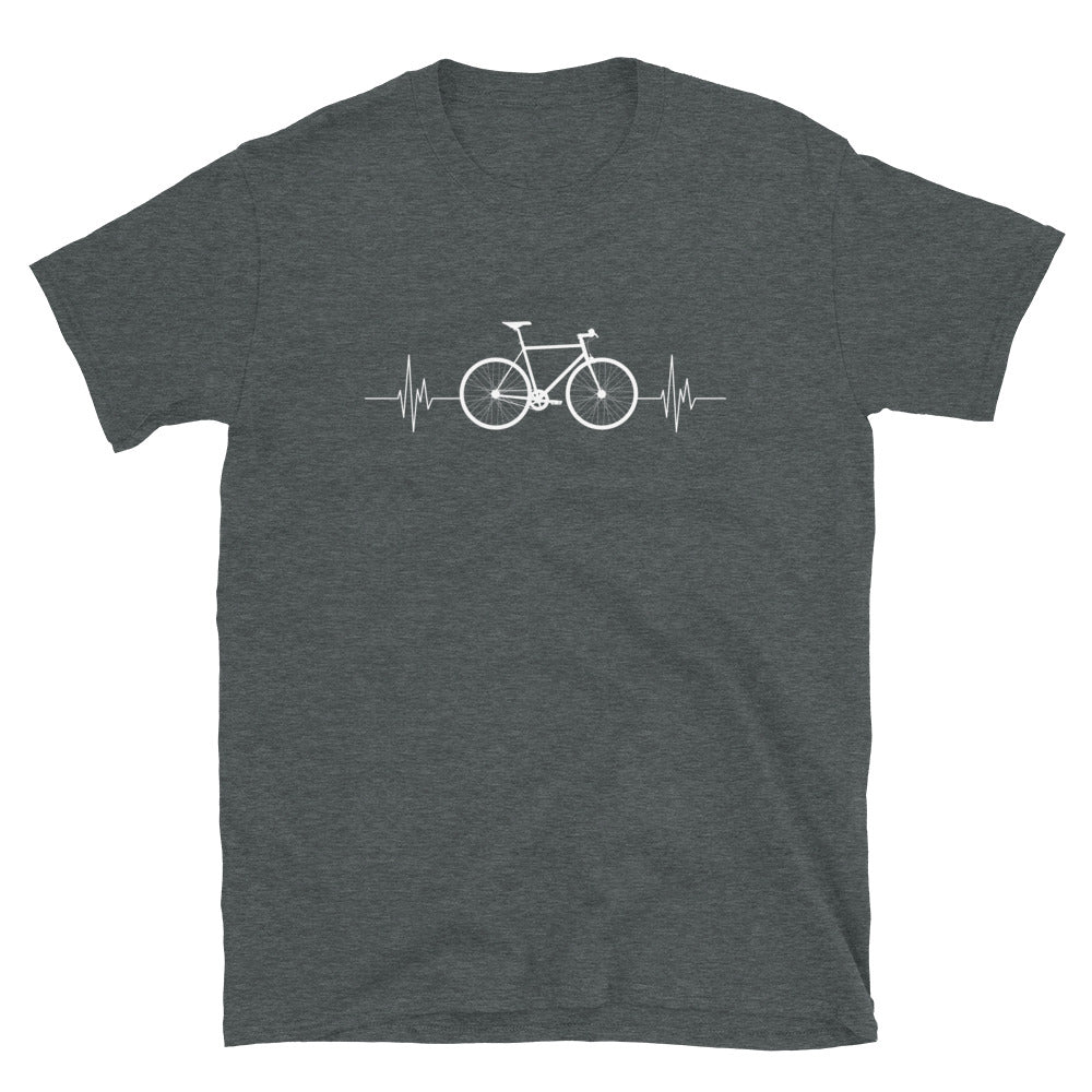 Fahrrad Herzschlag - T-Shirt (Unisex) fahrrad mountainbike Dark Heather