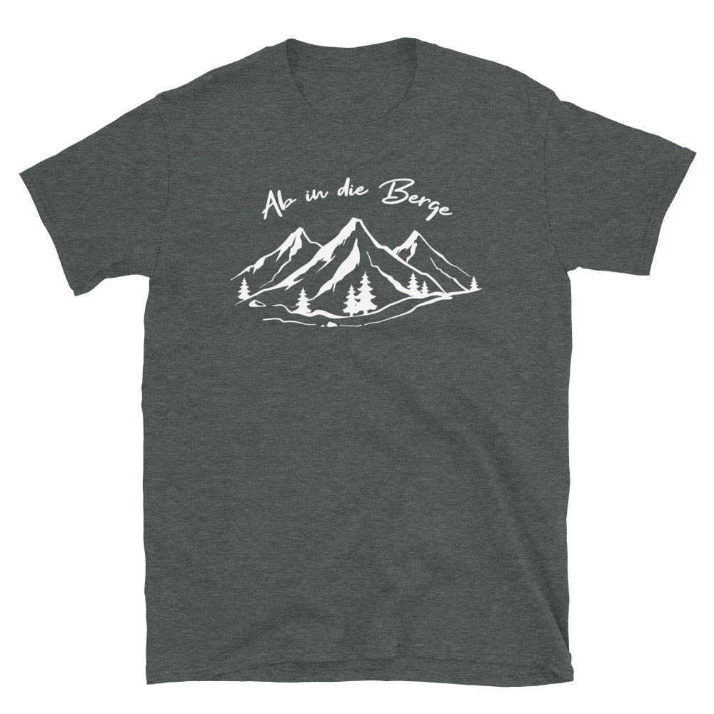 Ab In Die Berge - T-Shirt (Unisex) berge wandern Dark Heather