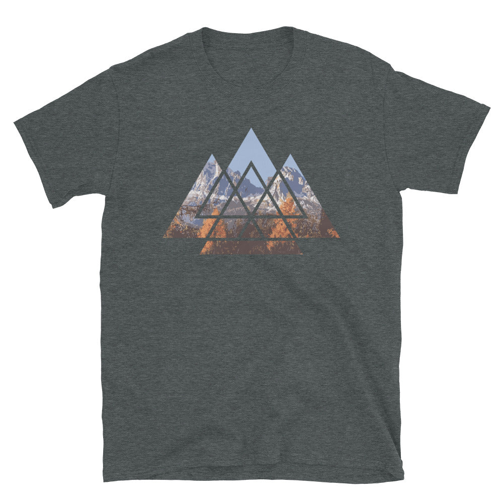 Berge Abstrakt - T-Shirt (Unisex) berge wandern Dark Heather