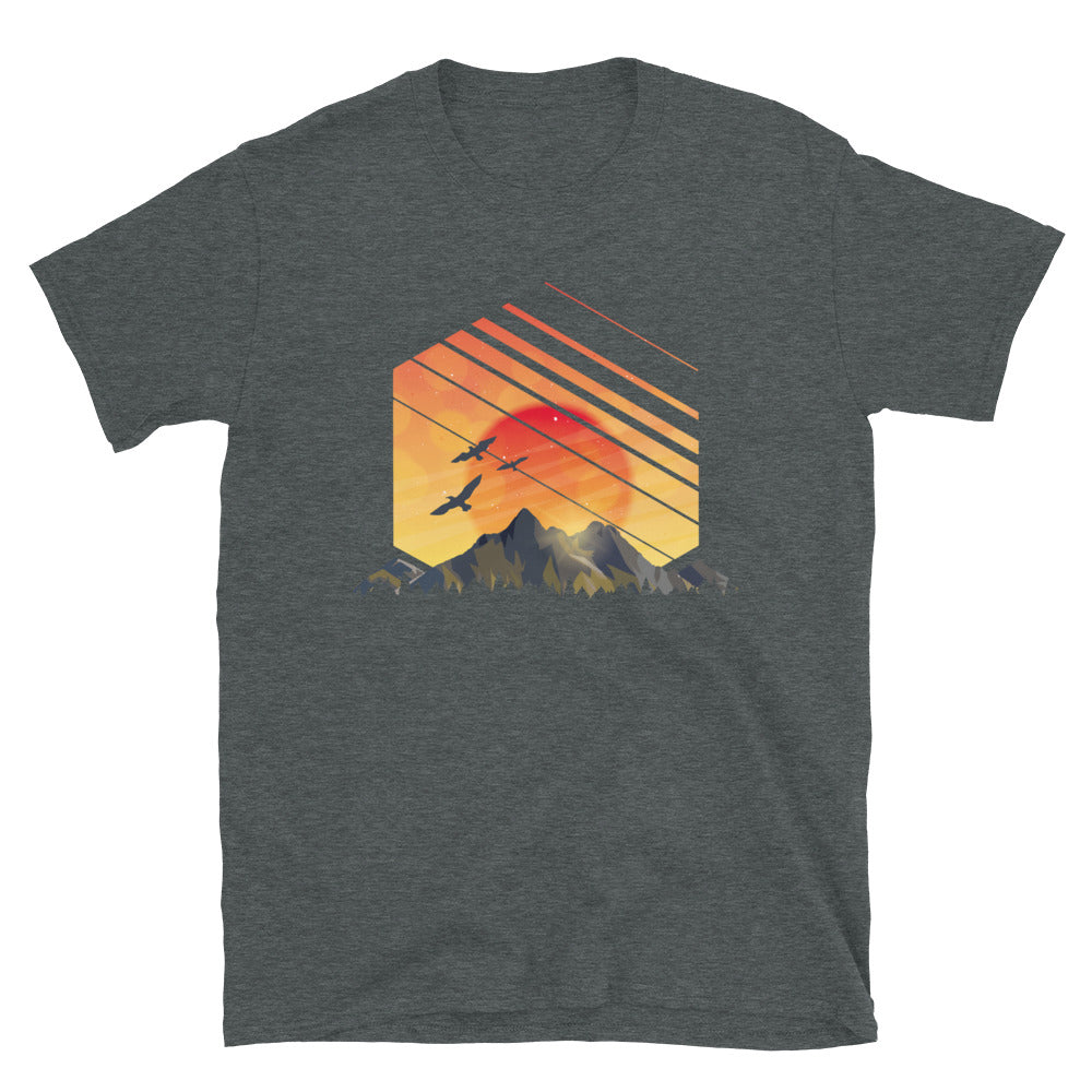 Sonnenaufgang Alpen - T-Shirt (Unisex) berge Dark Heather
