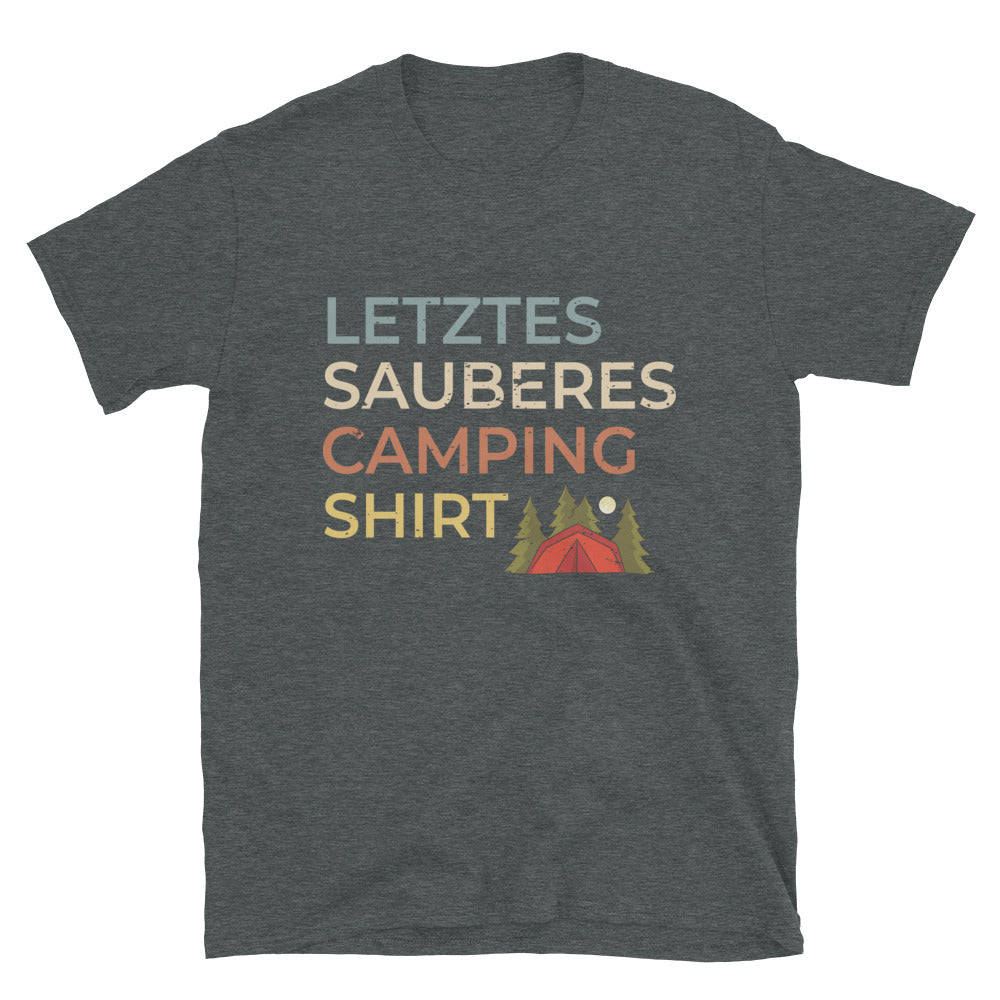 Letztes Sauberes Camping Shirt - T-Shirt (Unisex) camping Dark Heather
