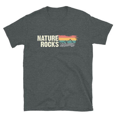 Nature Rocks - T-Shirt (Unisex) berge camping wandern Dark Heather