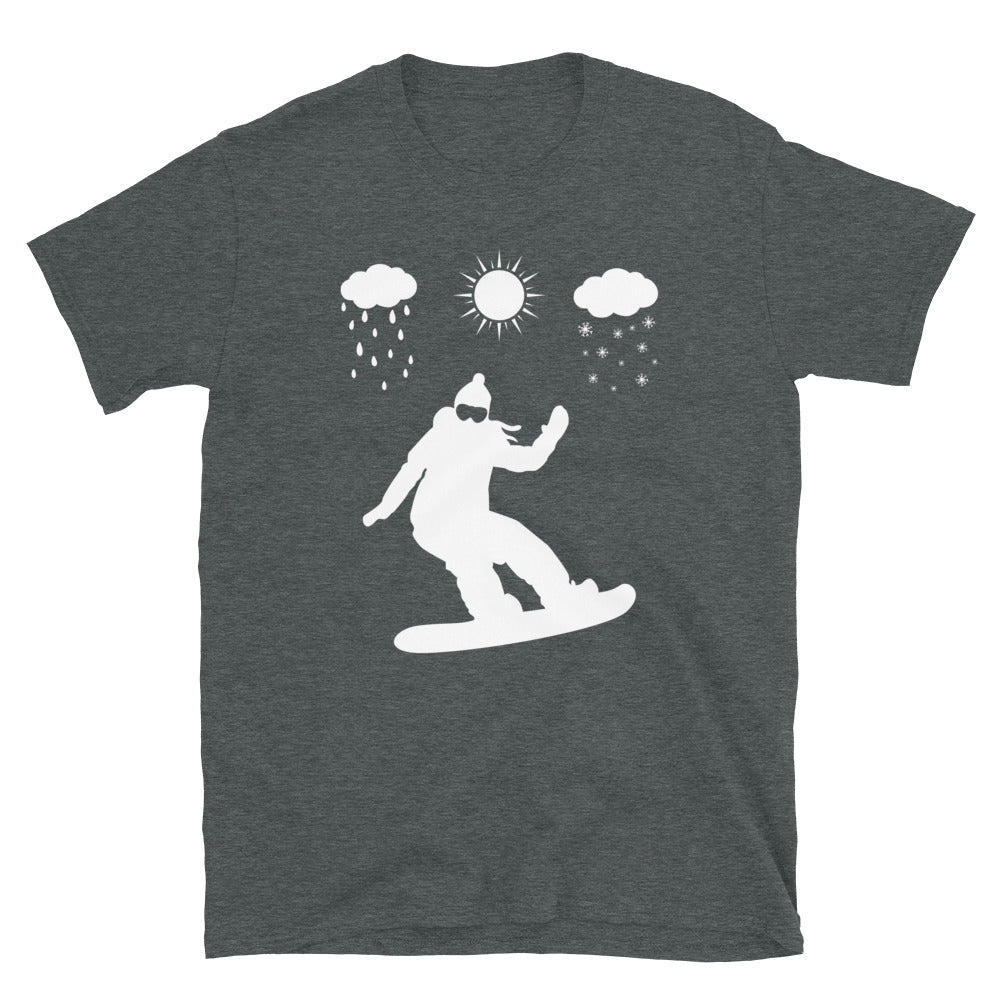 Alle Jahreszeiten Und Snowboarden - T-Shirt (Unisex) snowboarden Dark Heather
