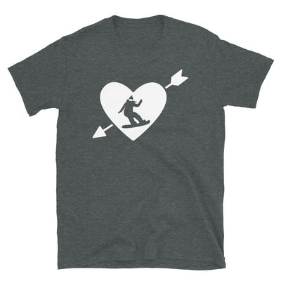 Arrow Heart Und Snowboarden 1 - T-Shirt (Unisex) snowboarden Dark Heather
