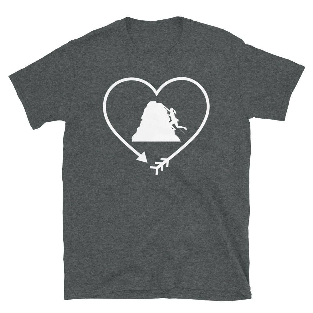 Pfeil, Herz Und Klettern 1 - T-Shirt (Unisex) klettern Dark Heather