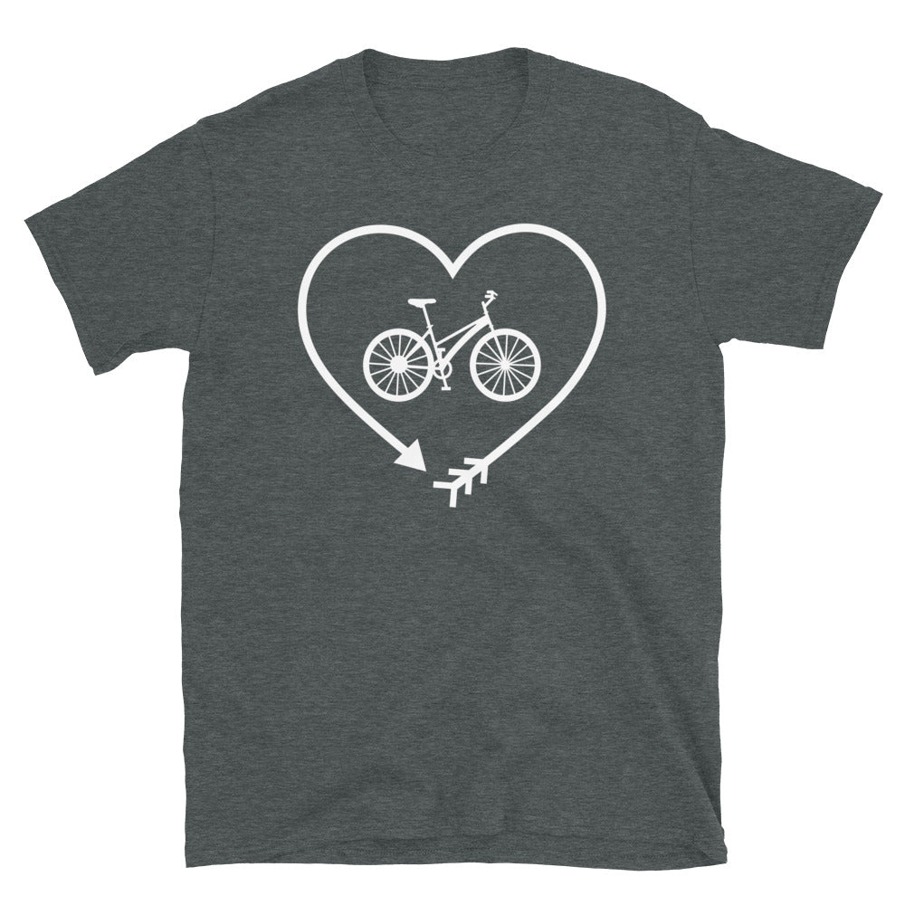 Pfeil, Herz Und Radfahren - T-Shirt (Unisex) fahrrad Dark Heather