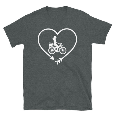 Pfeil, Herz Und Radfahren 2 - T-Shirt (Unisex) fahrrad Dark Heather