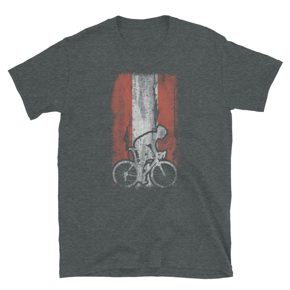 Österreich-Flagge 1 Und Radfahren - T-Shirt (Unisex) fahrrad Dark Heather