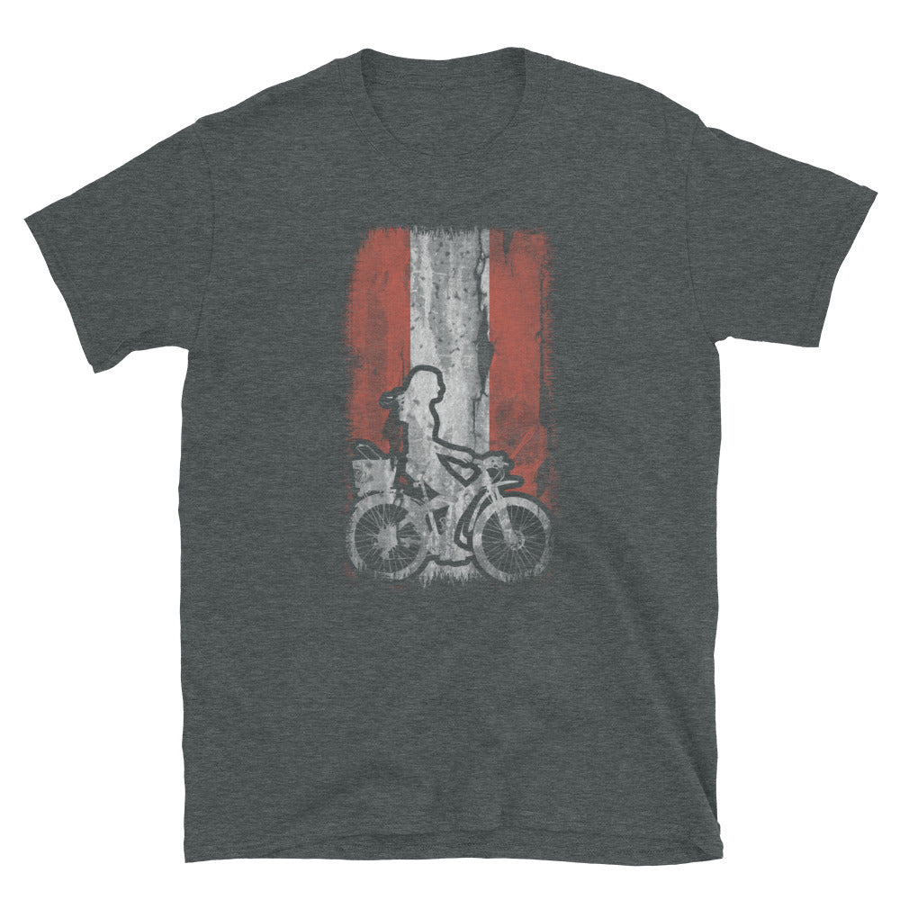 Österreich-Flagge 2 Und Radfahren - T-Shirt (Unisex) fahrrad Dark Heather