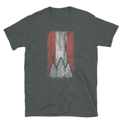 Österreich-Flagge Und Baum - T-Shirt (Unisex) camping Dark Heather