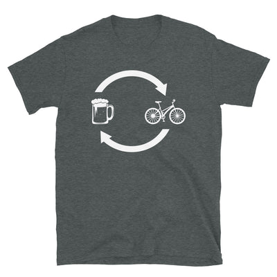 Bier, Ladende Pfeile Und Radfahren - T-Shirt (Unisex) fahrrad Dark Heather