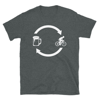 Bier, Ladende Pfeile Und Radfahren 1 - T-Shirt (Unisex) fahrrad Dark Heather