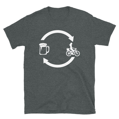 Bier, Ladende Pfeile Und Radfahren 2 - T-Shirt (Unisex) fahrrad Dark Heather