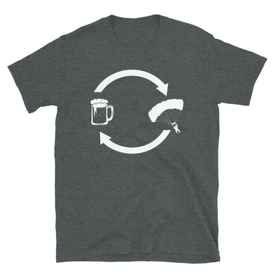 Bier, Laden Und Gleitschirmfliegen - T-Shirt (Unisex) berge Dark Heather
