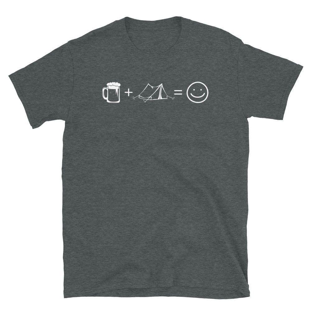 Bier, Lächeln Und Camping 1 - T-Shirt (Unisex) camping Dark Heather